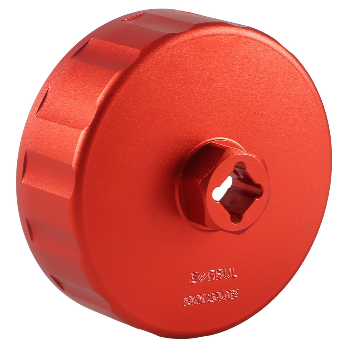 EVRBUL CNC 93mm 15-flute oil filter wrench for cap removal, designed for ease of use.