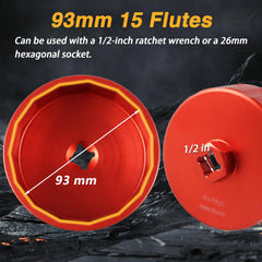 EVRBUL 6061 aluminum oil filter wrench offers durable, corrosion-resistant performance.