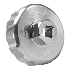 EVRBUL oil filter cap wrench close-up with 64.3mm, 14-flute design for firm grip