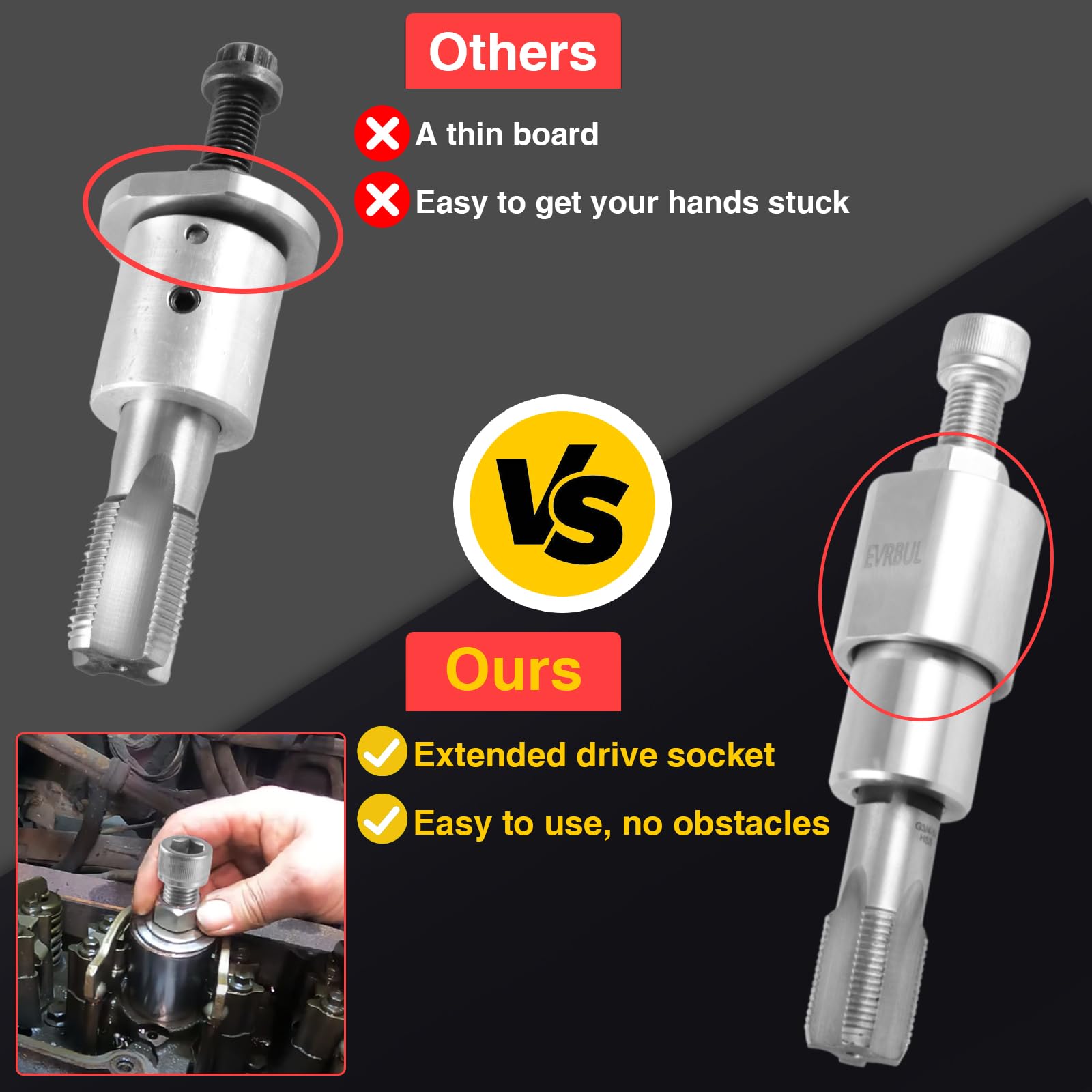 EVRBUL stainless steel removal tool offers durable performance in tough sleeves.