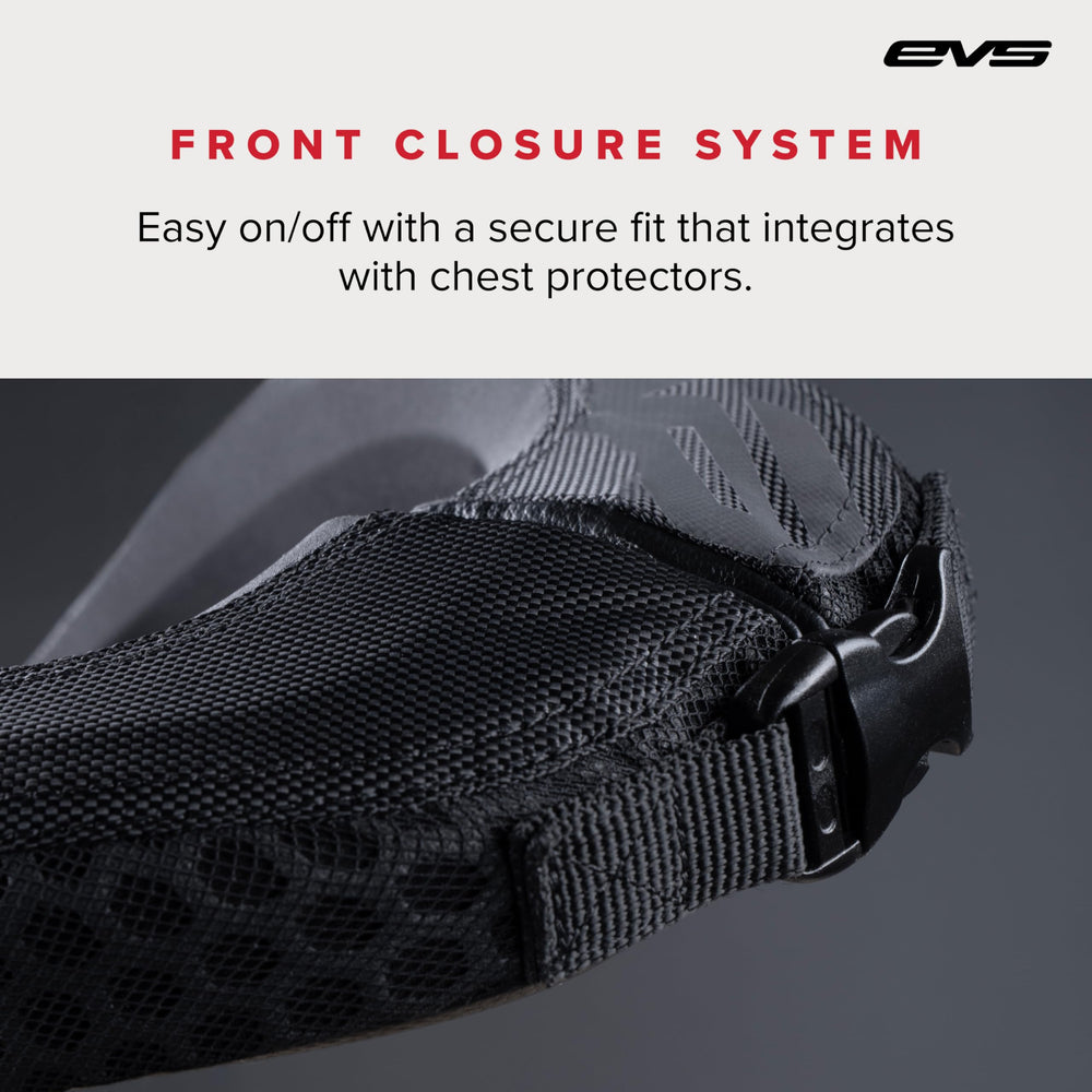 EVS R2 neck support ergonomic shape follows natural neck contours for comfort.