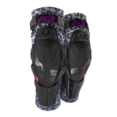 EVS Slayco96 knee guard front view with Ghost Leopard and compression fit.