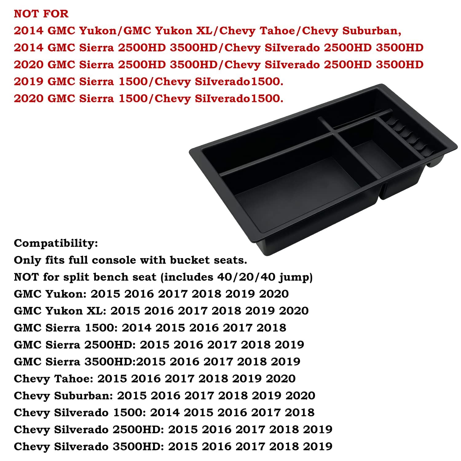 EVTIME console organizer in GMC Sierra enhances organized storage during drives.