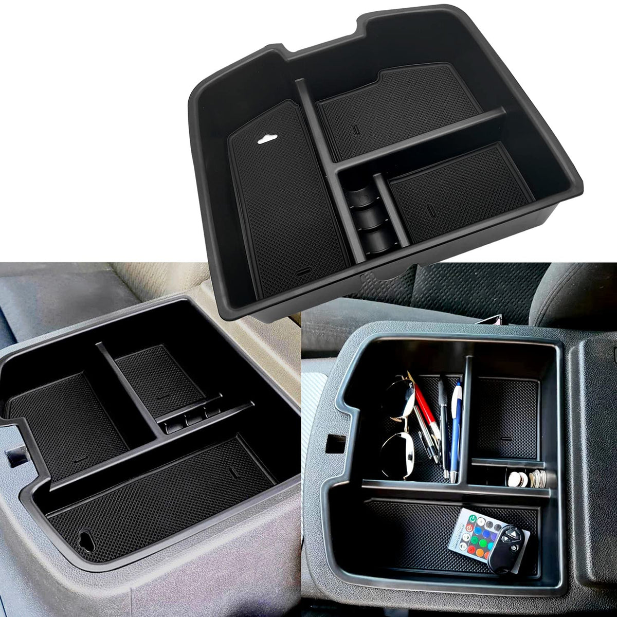 EVTIME center console tray in a GM vehicle for organized storage.