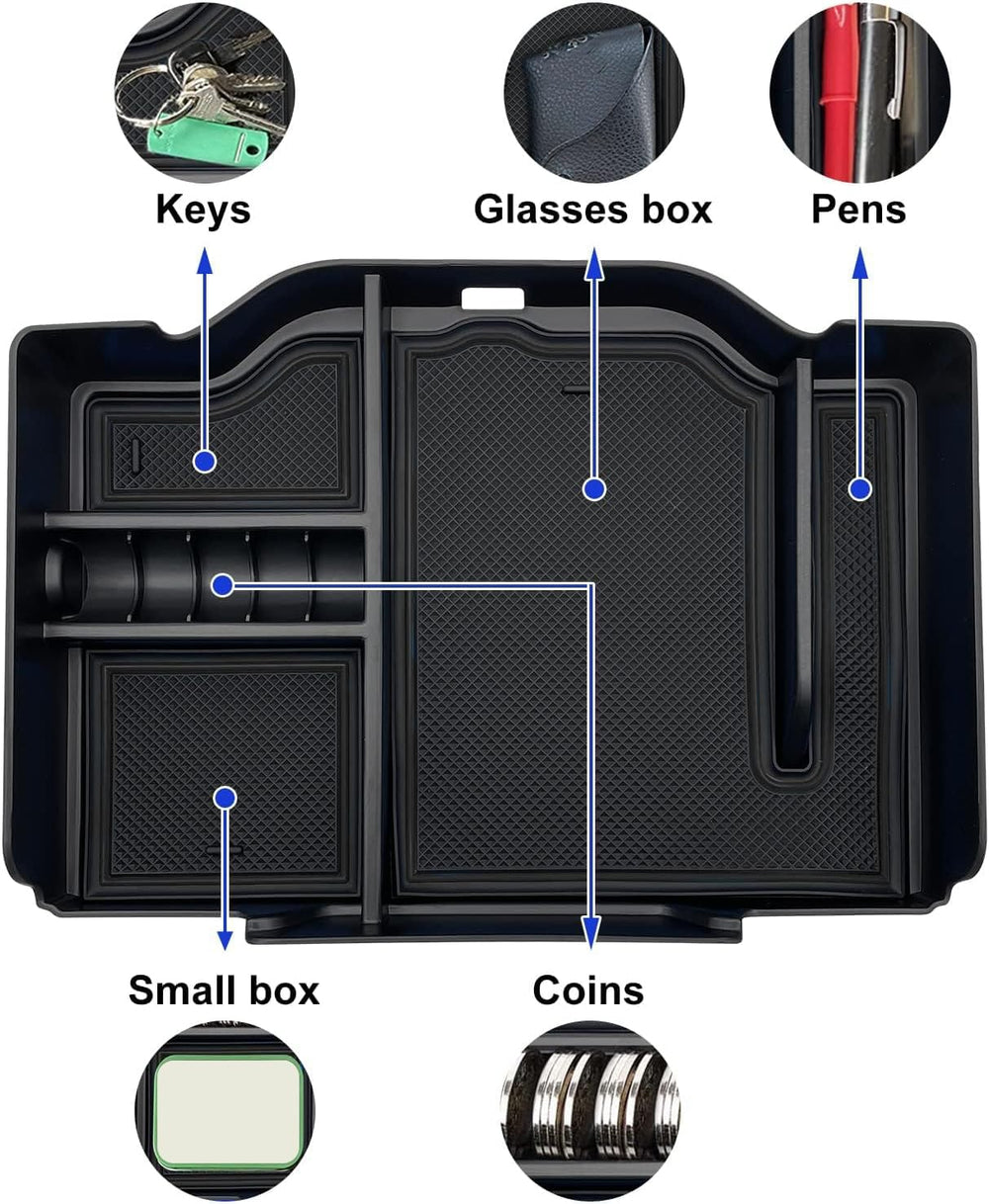 EVTIME easy-install center console organizer for RAM fits without modification.