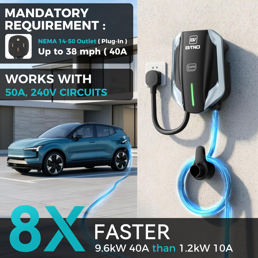 EVTNO Level 2 EV Charger back panel with accessible wiring for reliable installation
