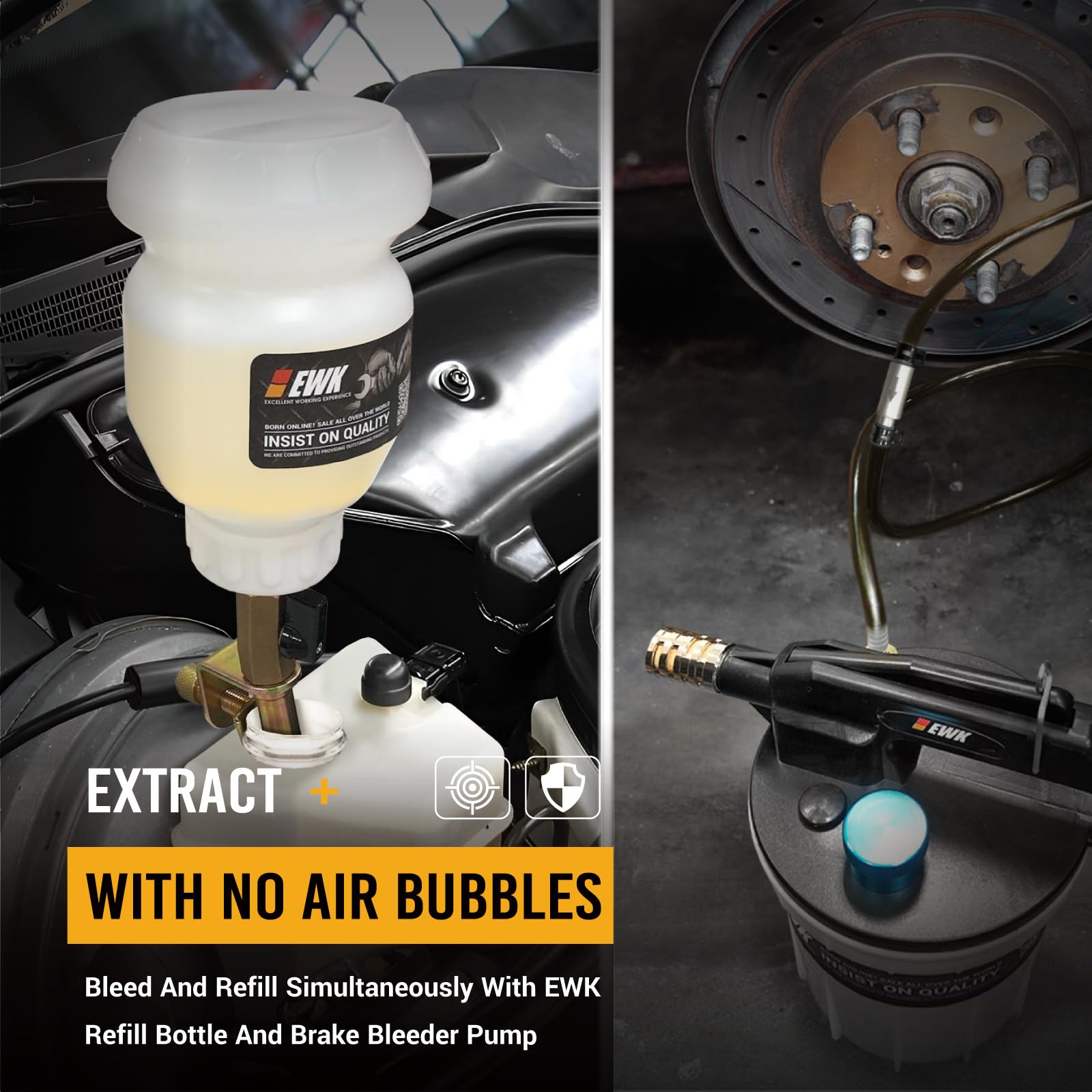 EWK includes 17 adapters to fit cars, bikes, and ABS systems.