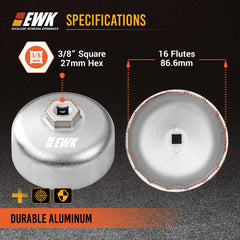 EWK aluminum body delivers durable performance during oil changes