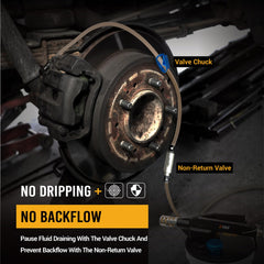 EWK one-person brake bleeding setup enabling solo operation in busy shops.