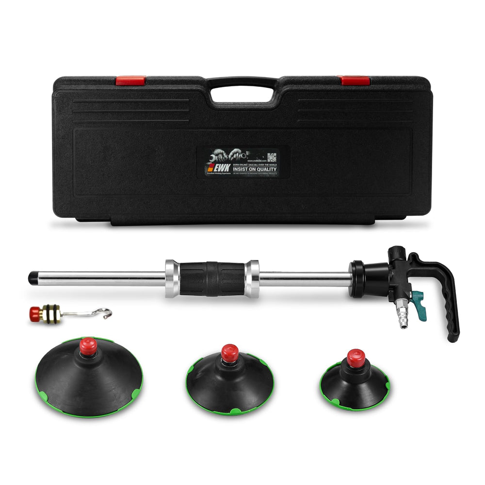 EWK Pneumatic dent puller with 75mm cup for fast, paint-safe dent removal.