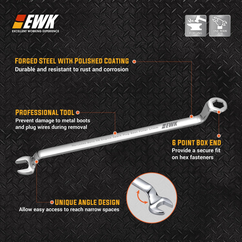 EWK forged-steel spark plug tool for durable maintenance