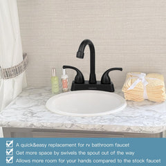 EXCELFU RV faucet with 360-degree swivel for flexible rinsing