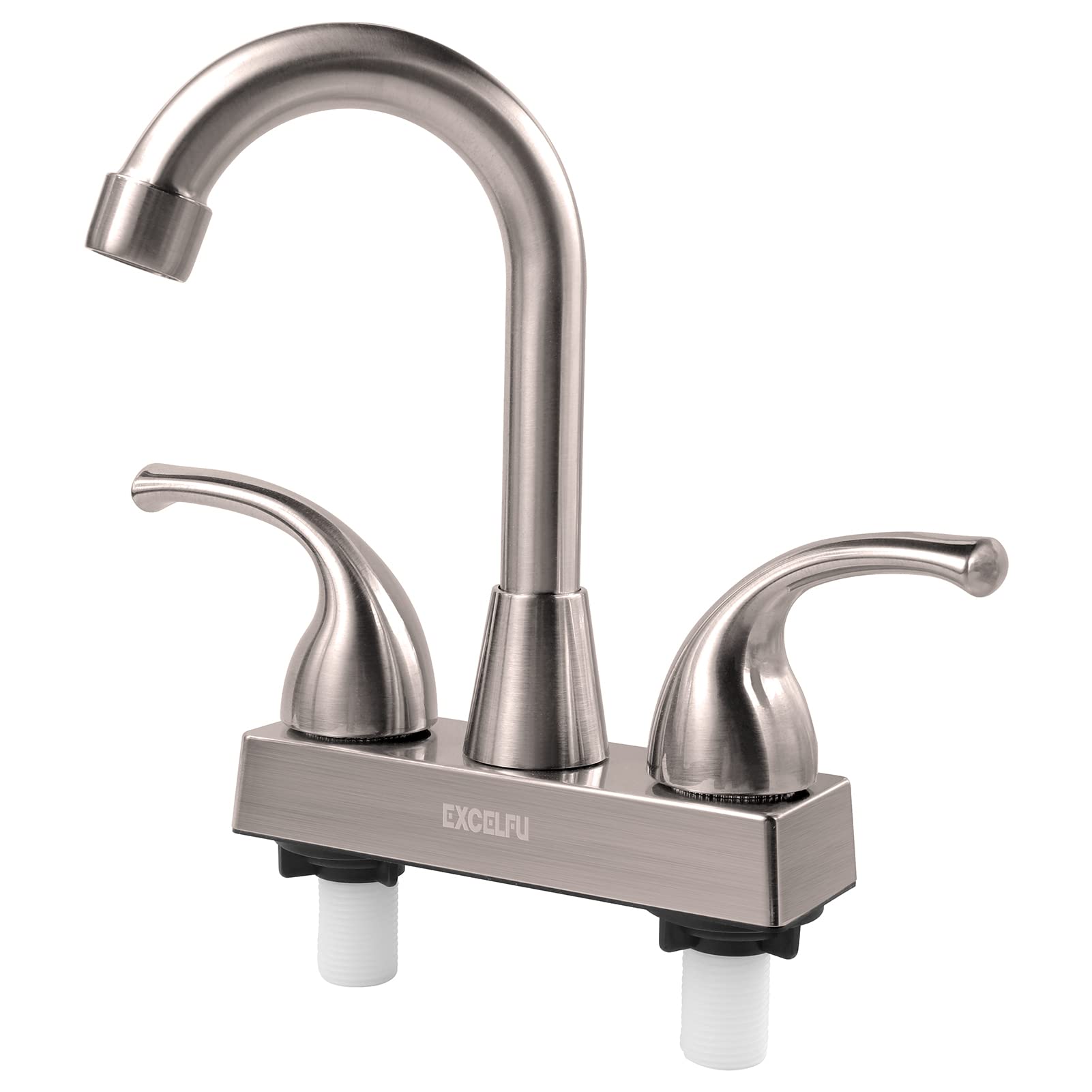 Durable ABS construction with washerless cartridge prevents drips during travel.