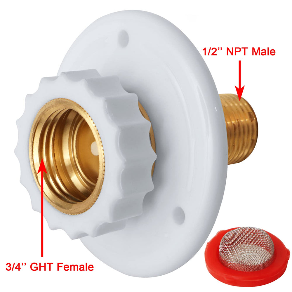 EXCELFU brass inner 1/2 inch NPT and outer 3/4 inch GHT for hose compatibility