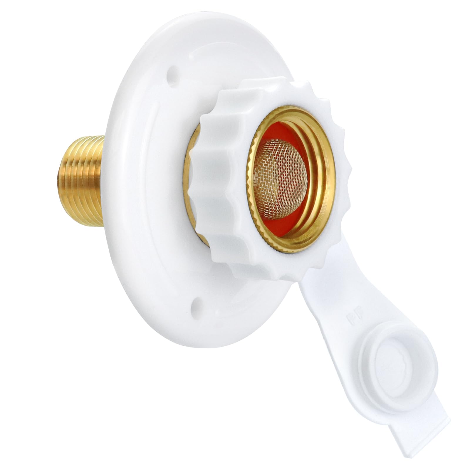 EXCELFU RV city water inlet brass 3-inch flange for durable connection