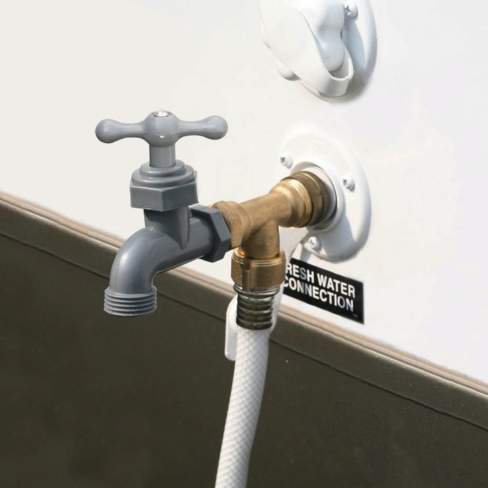 EXCELFU easy-to-install brass inlet connects to city water hoses