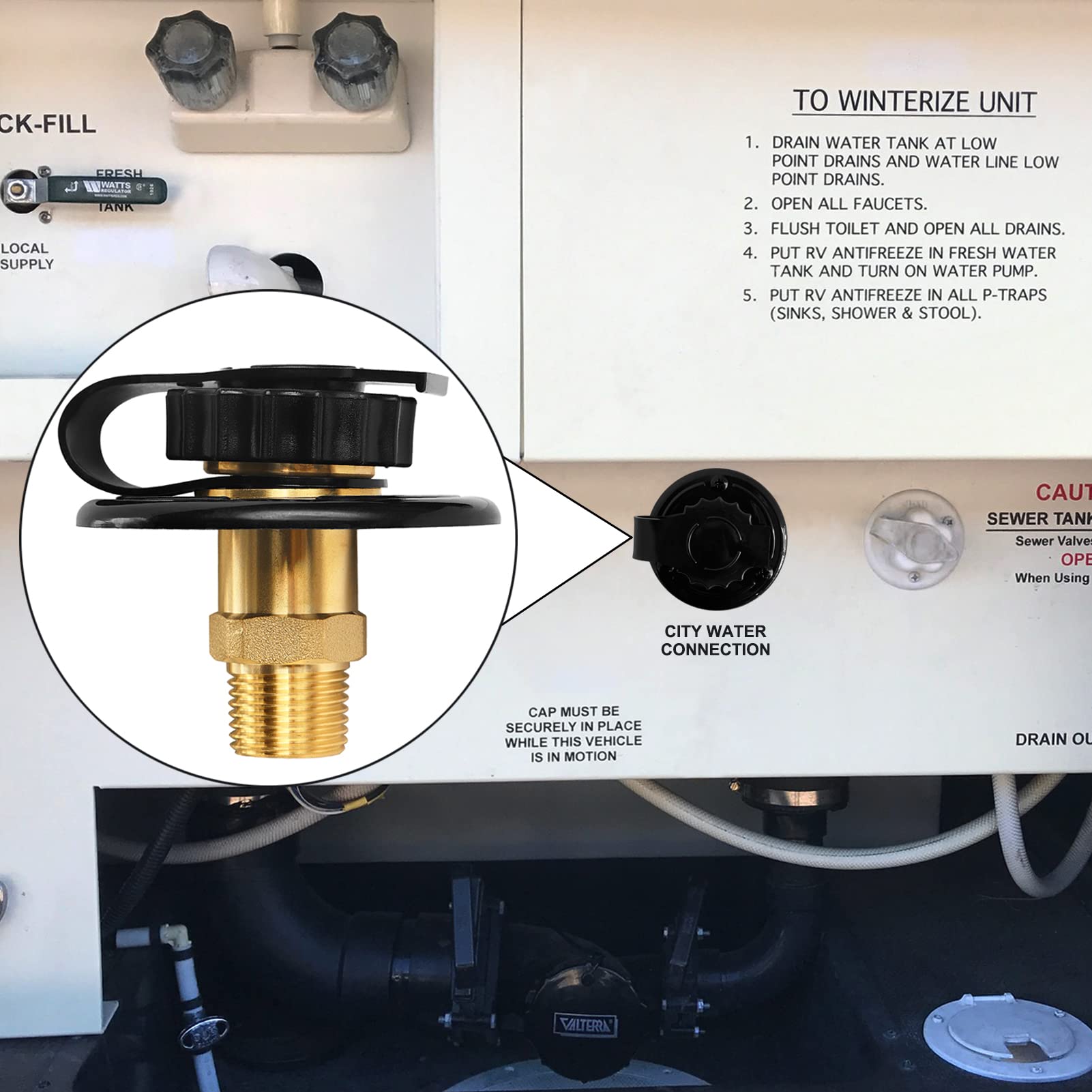 EXCELFU city water inlet outside-thread 1-2 inch NPT male for standard fittings