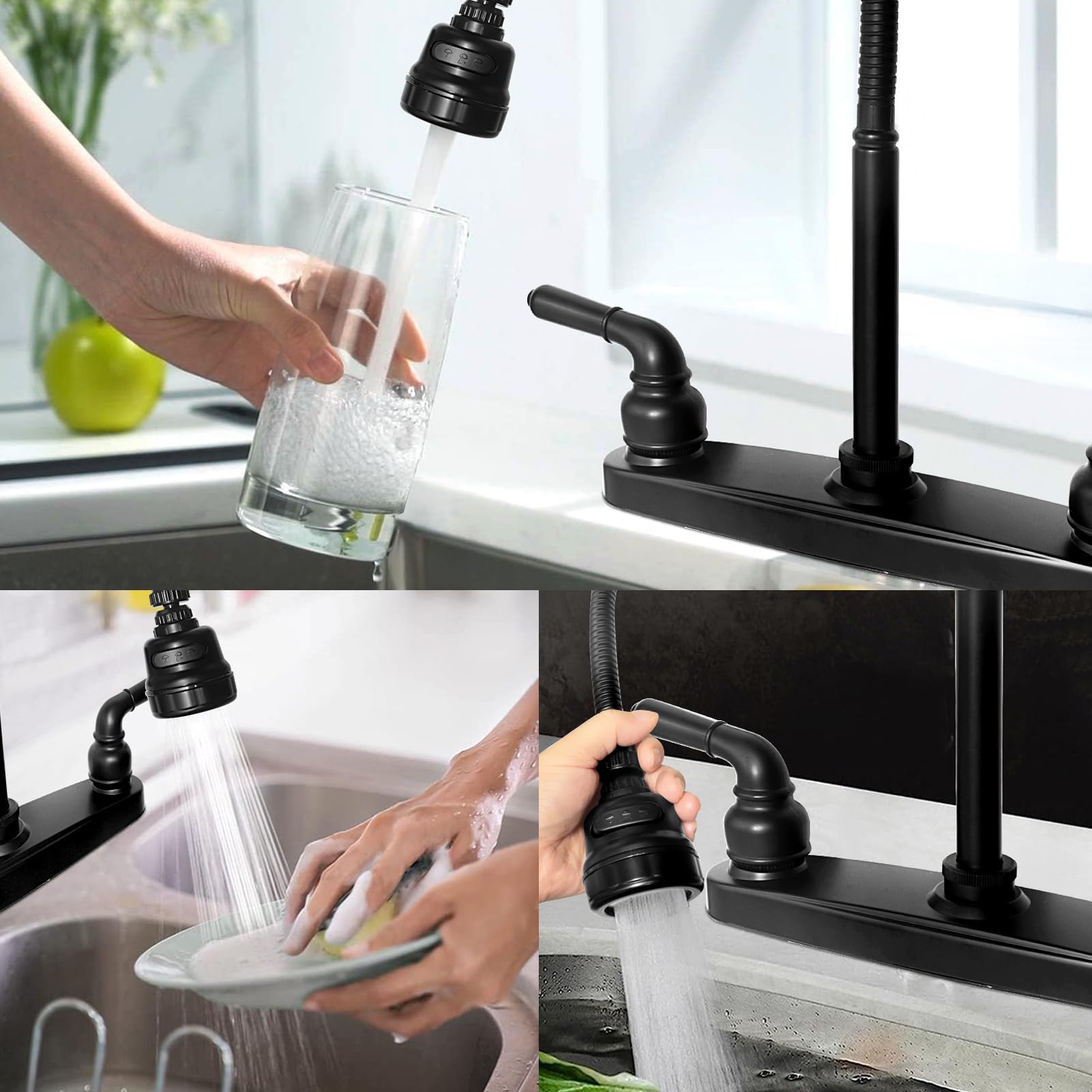 EXCELFU RV faucet features 360-degree swivel for versatile prep and cleanup.