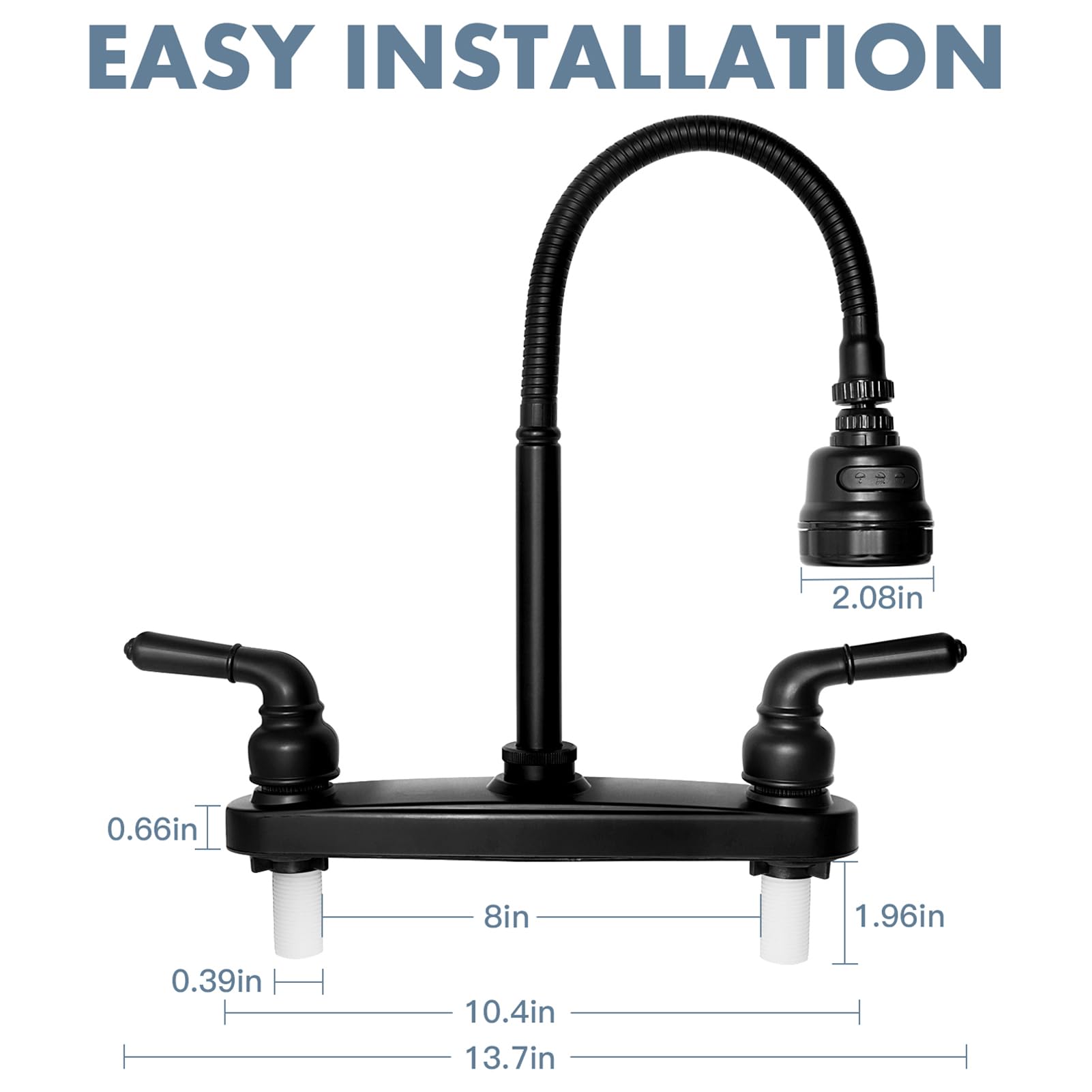 EXCELFU RV kitchen faucet offers easy installation in most RV sinks.
