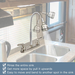EXCELFU bendable arch faucet reaches every corner of the sink