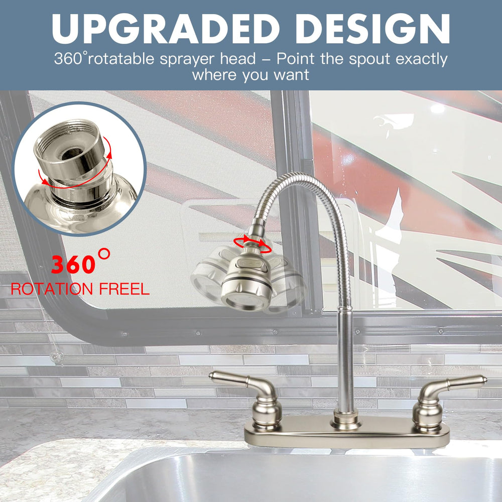EXCELFU brushed nickel finish suits compact RV kitchens