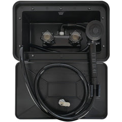 EXCELFU RV exterior shower box with durable ABS housing for outdoor use.