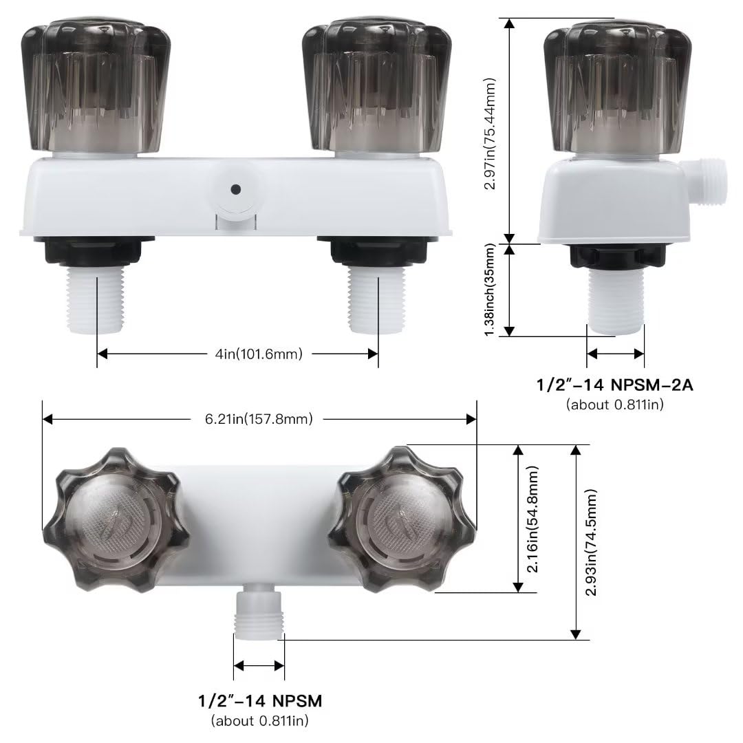 EXCELFU RV shower faucet compact design, fits small RV showers.