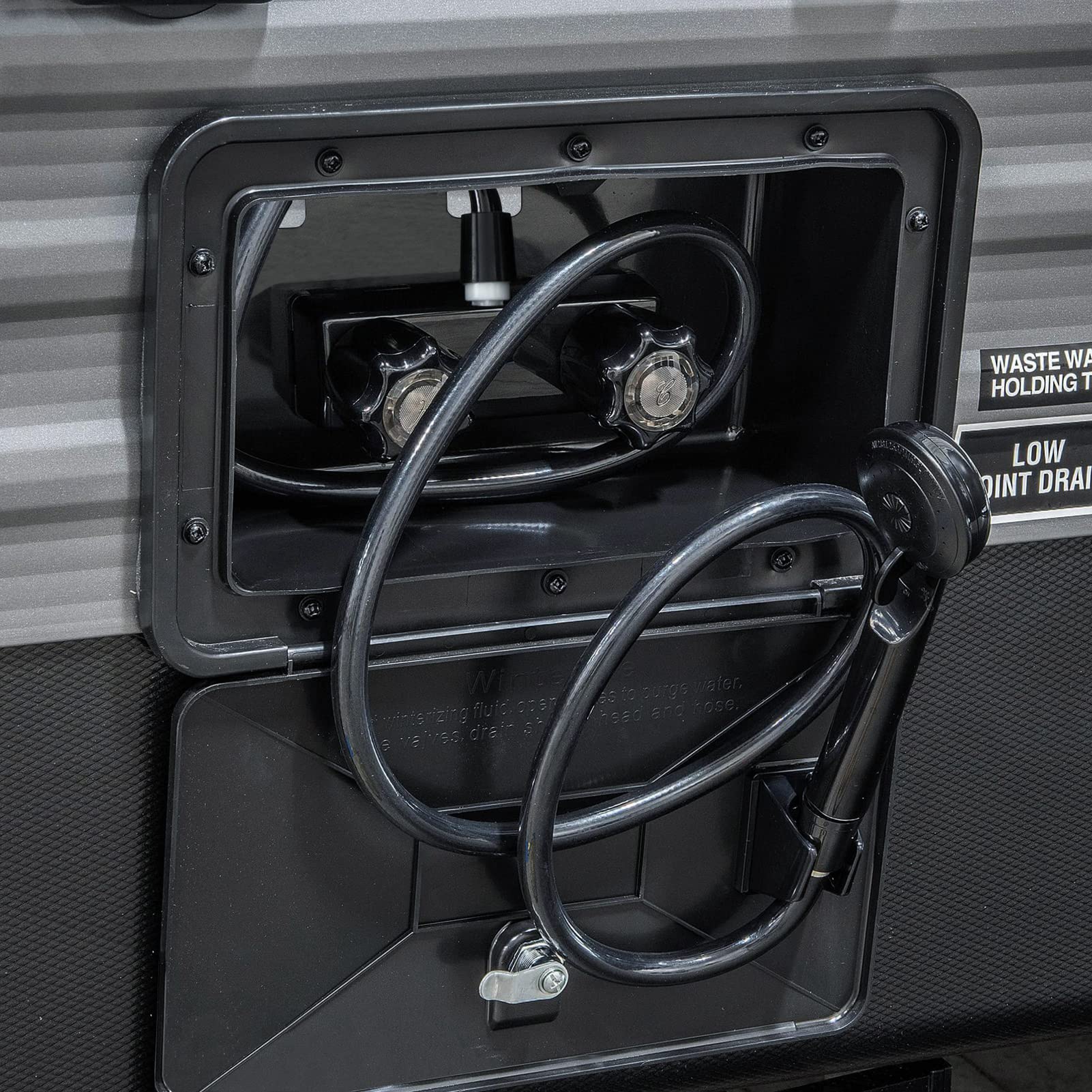 EXCELFU indoor-outdoor compatibility supports versatile RV shower setups