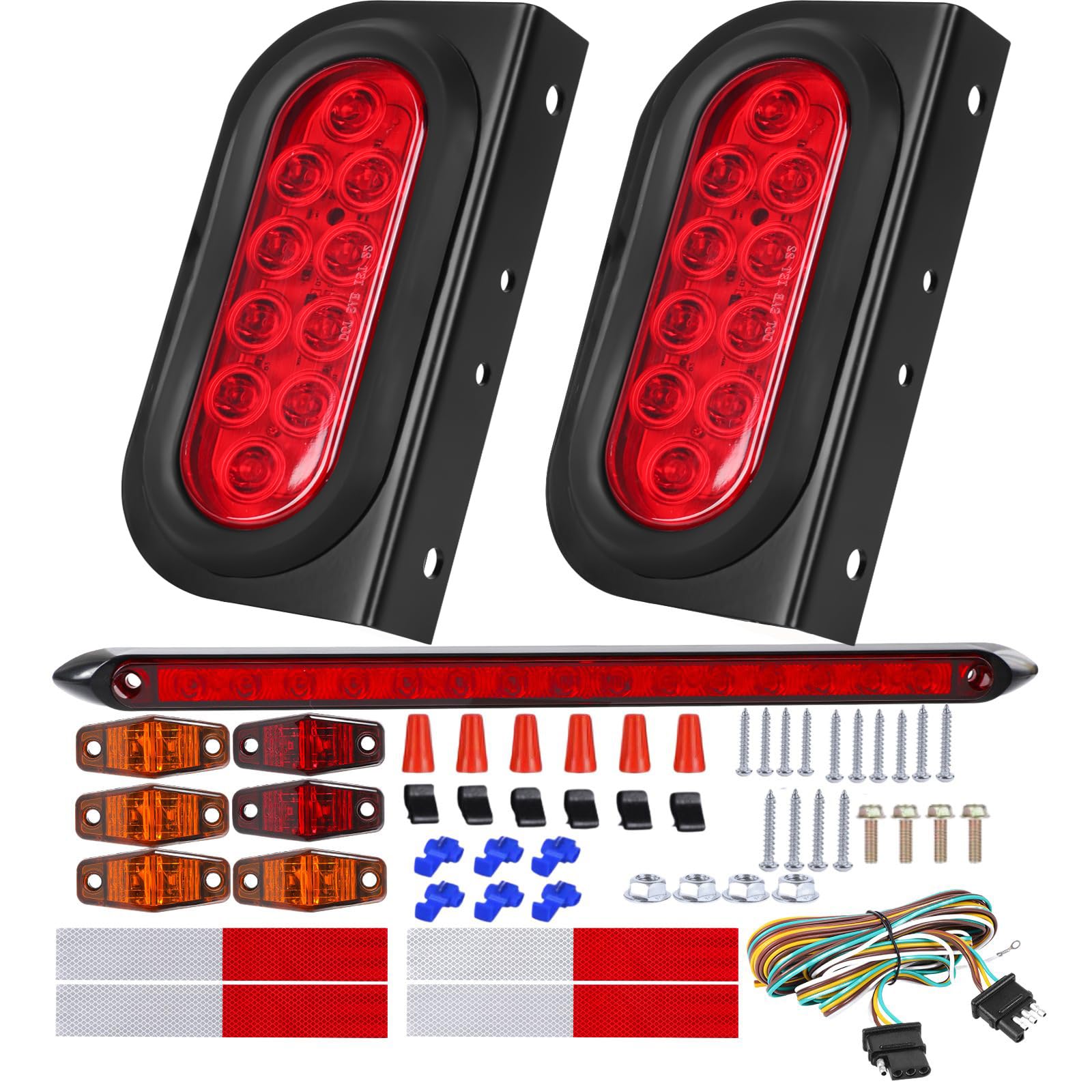 EXERAUO 6-inch oval trailer light with bright stop and turn signals for trailers