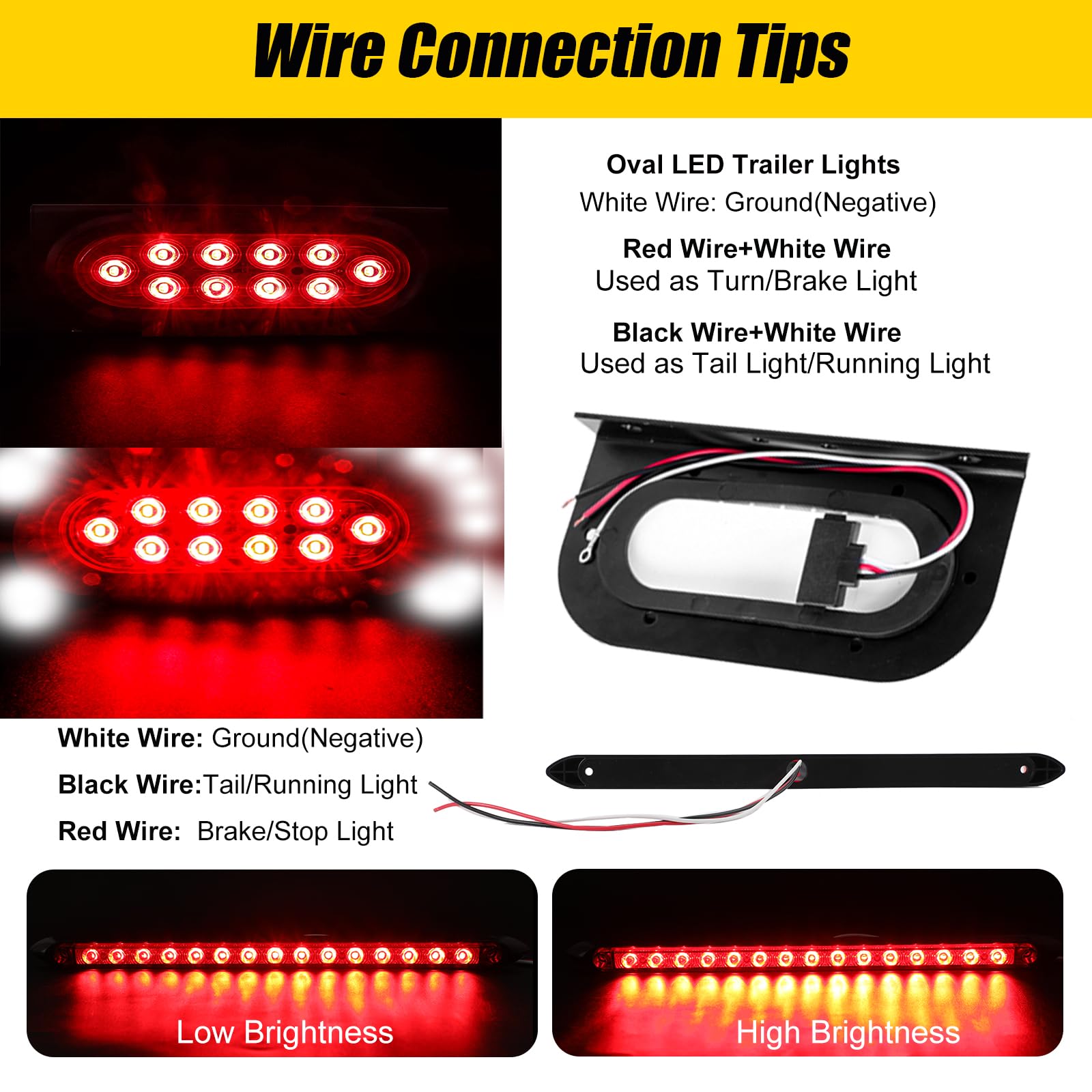 EXERAUO amber and red side marker lights increase roadside visibility