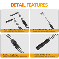 EXJIOTA extendable pole with smooth 2.5–6 ft reach for hard-to-reach spots.