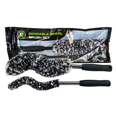 ExoForma Bendable Brush Set large brush front view for thorough wheel cleaning.
