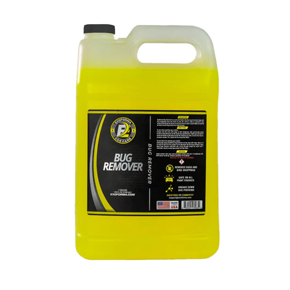 ExoForma Bug Remover 128oz bottle ready for quick car cleaning and bug splatter removal.