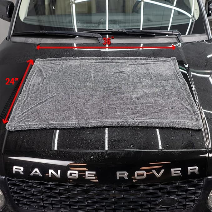 ExoForma Mega car drying towel large 24x36 is ideal for full-vehicle drying.