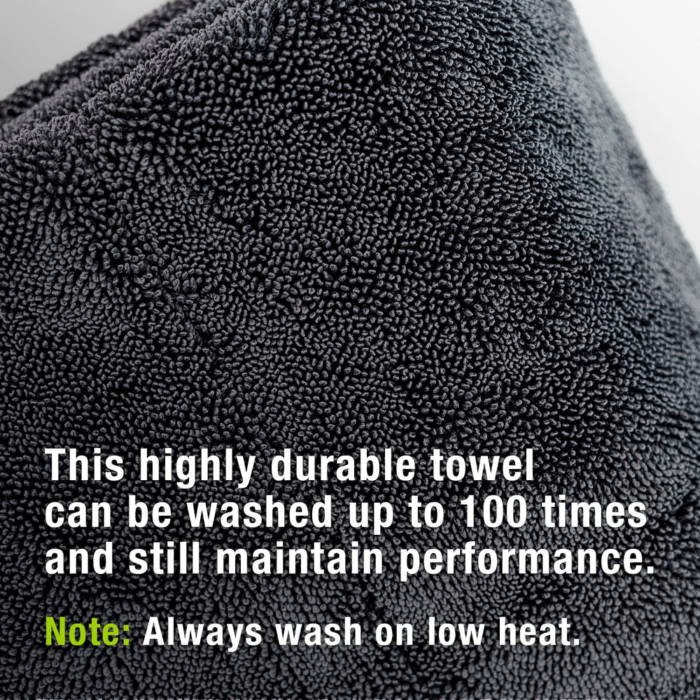 ExoForma Mega car drying towel twisted-pile provides deep, even water removal.