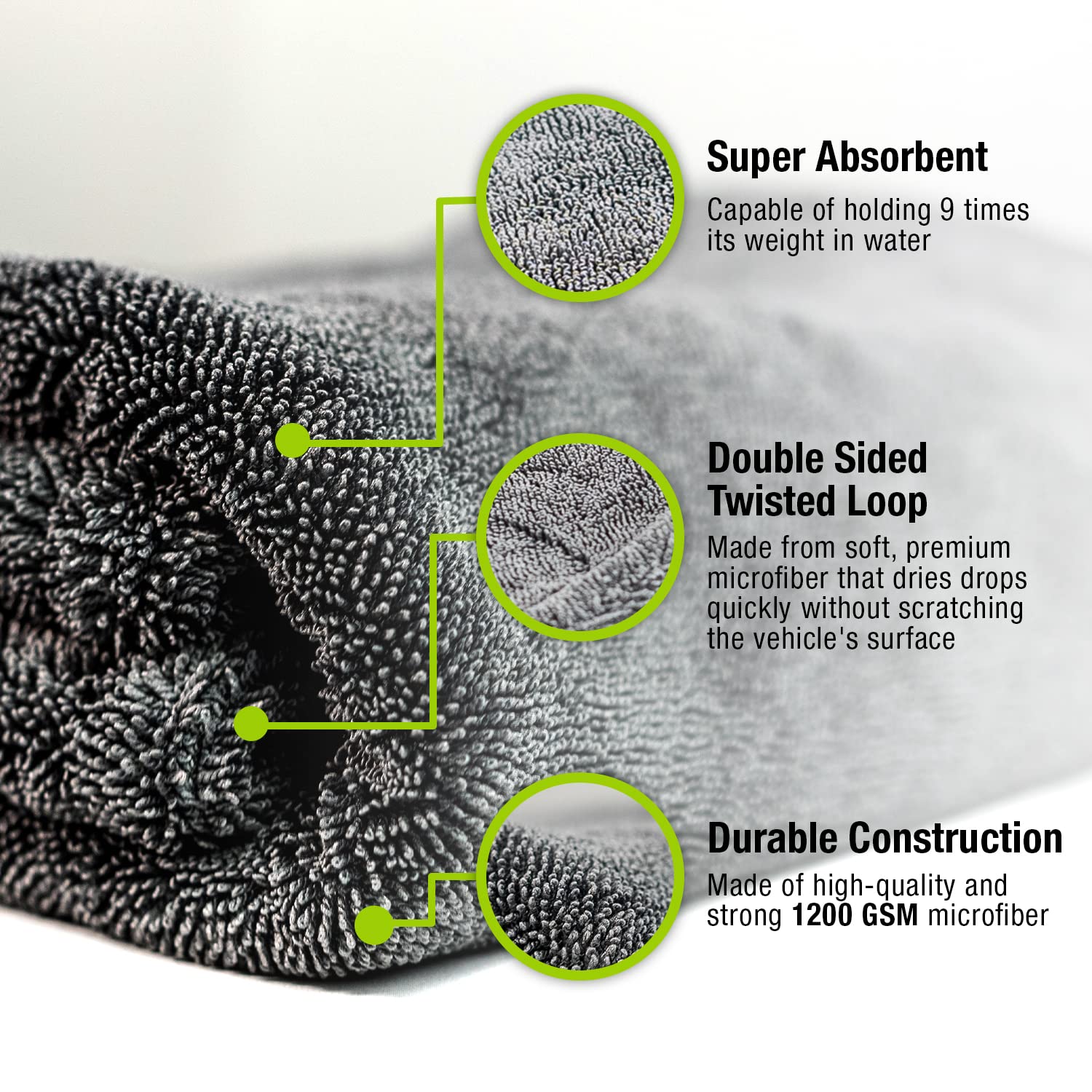 ExoForma Mega car drying towel for windows yields crystal-clear glass with one pass.