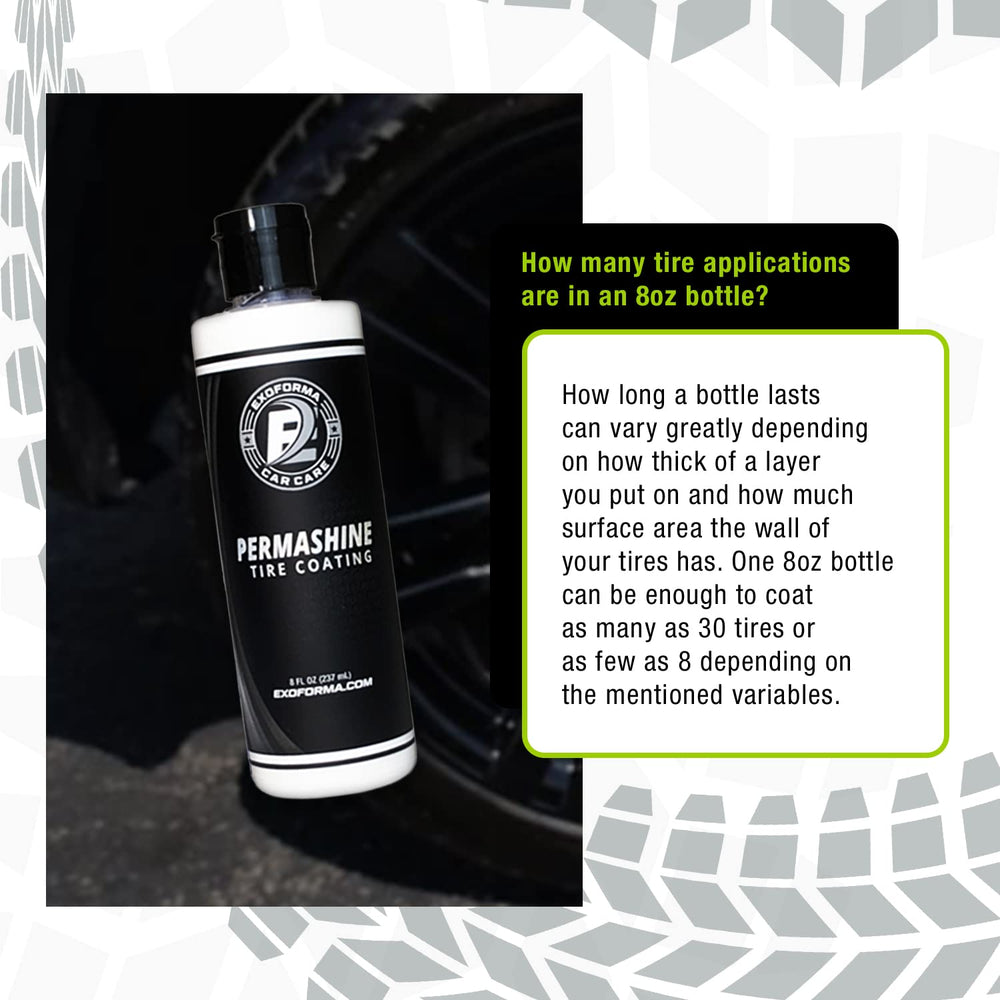 ExoForma Permashine shield protects tire surface during harsh conditions.
