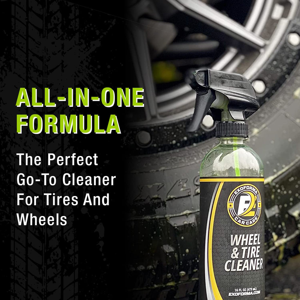 ExoForma Wheel and Tire Cleaner foaming action for fast coverage