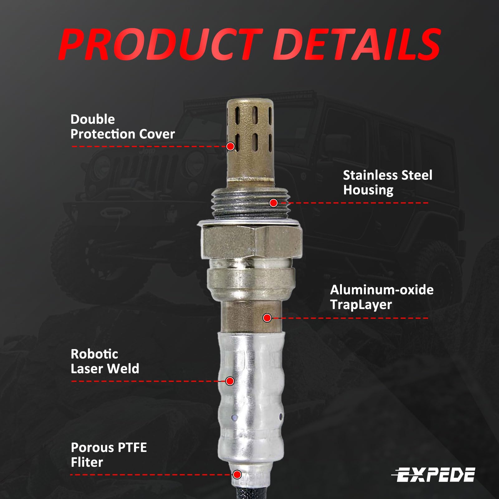 EXPEDE 2344668 O2 sensor for Chevy Avalanche provides reliable readings.