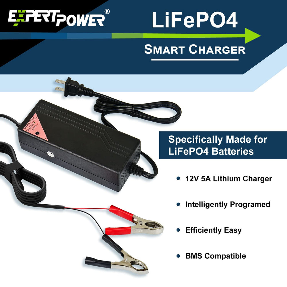 Close-up of CC/CV function on the ExpertPower charger supports battery longevity.