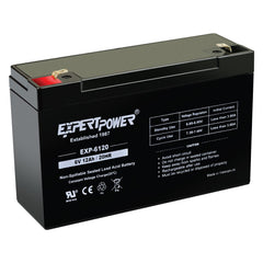 ExpertPower EXP6120 battery side view compact 6V design for tight spaces