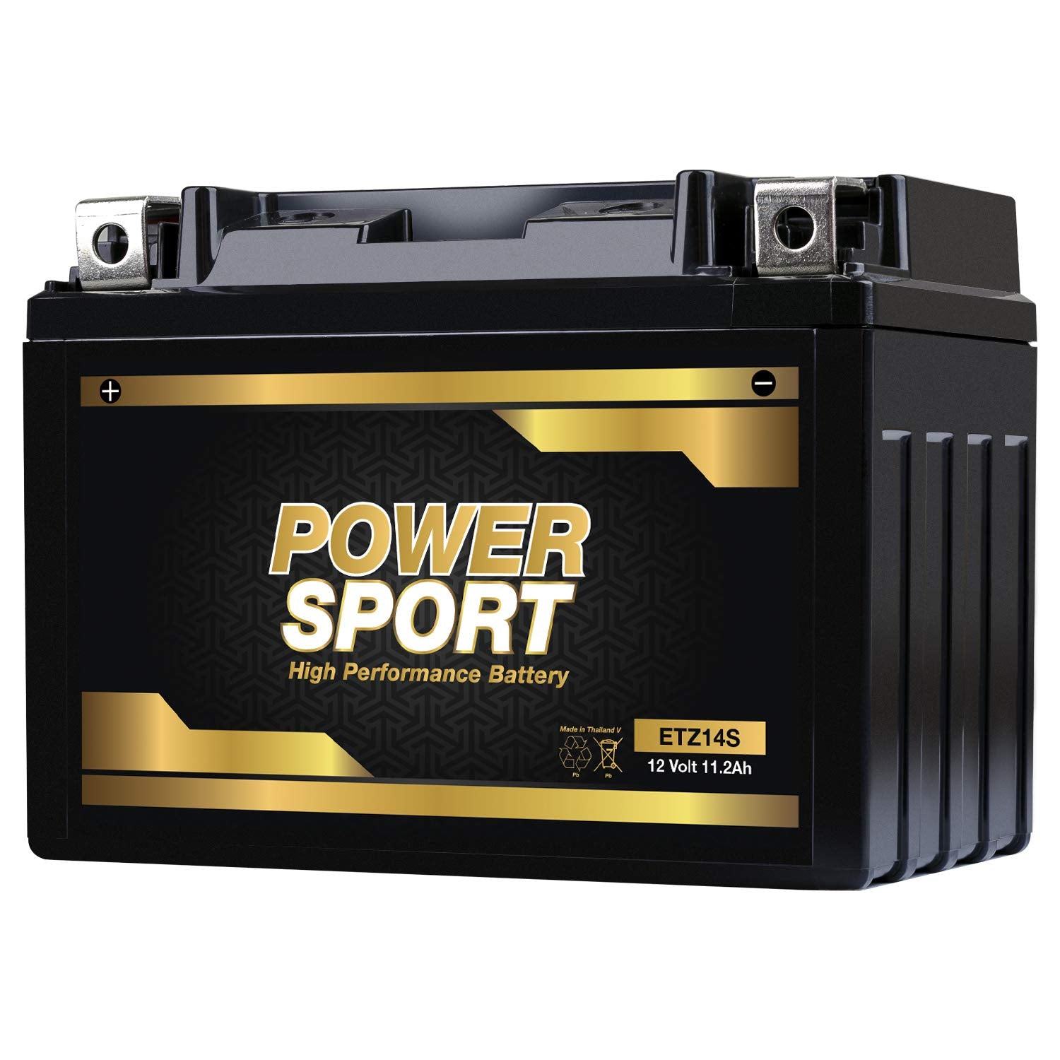 ExpertPower YTZ14S/YTZ12S battery close-up, showing versatile fitment design.
