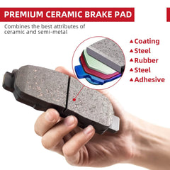 EXPPOWER ceramic brake pads front set reduce noise and provide comfortable pedal feel