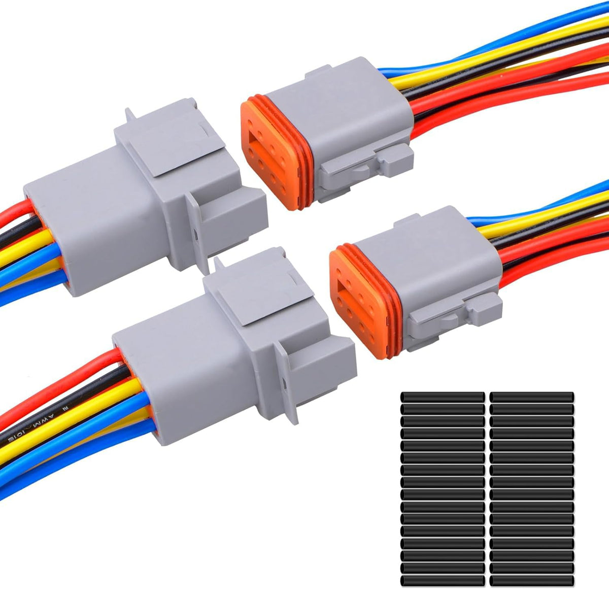 Exqutoo DT connector male with waterproof seal for durable automotive wiring.