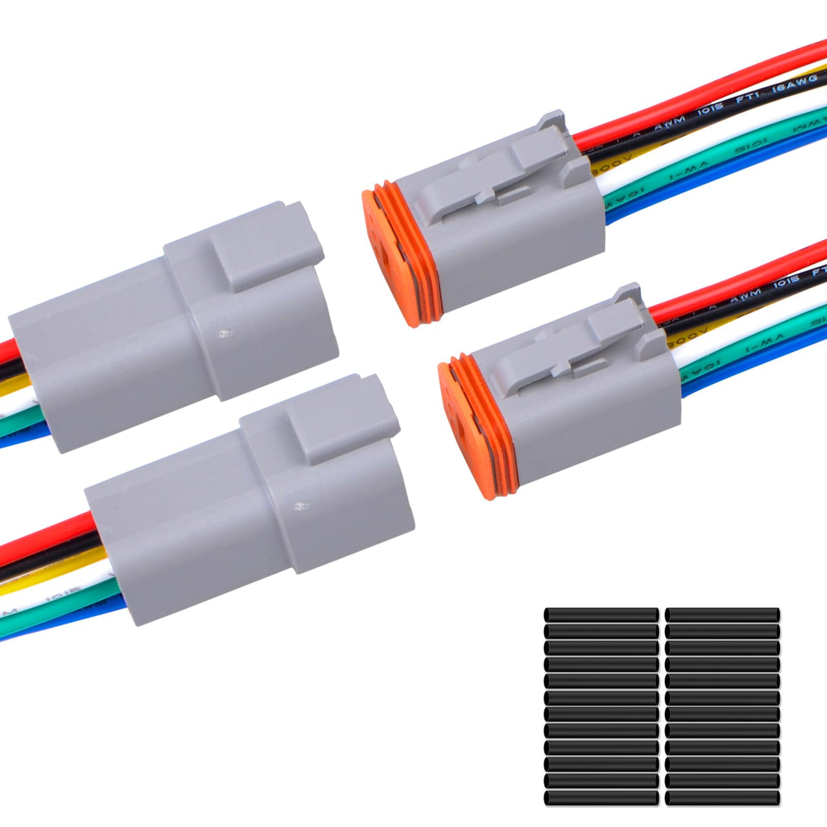 Exqutoo DT connector pair 6-pin ready for automotive use.