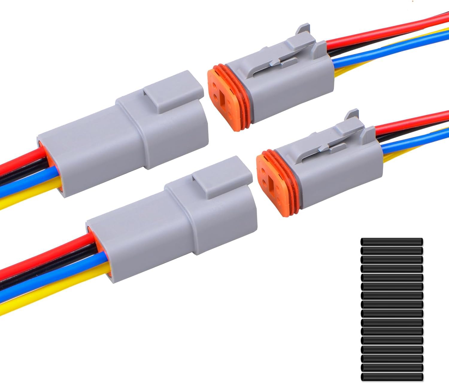Exqutoo DT waterproof connector pins with sealed protection for outdoor and automotive use.