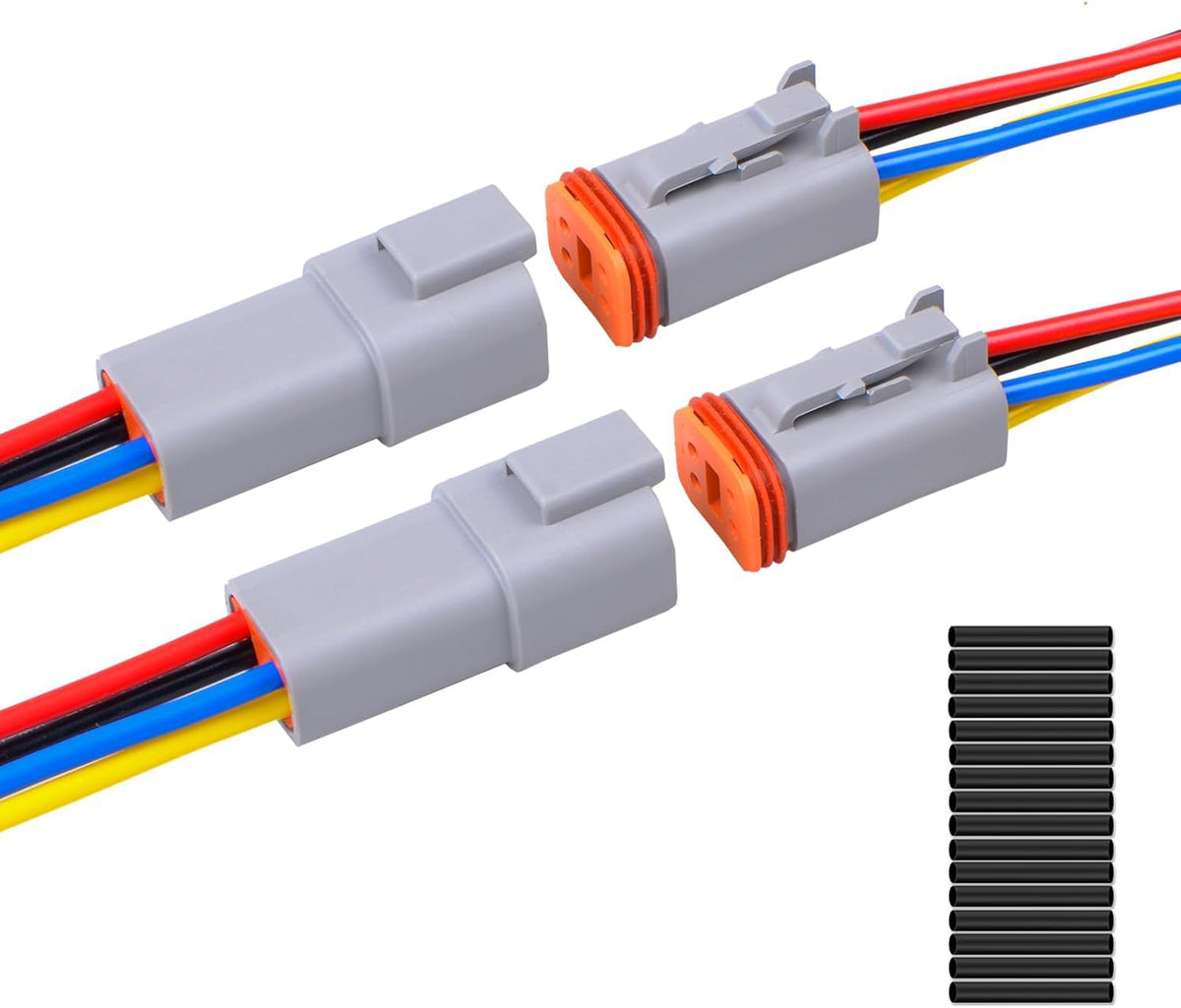 Exqutoo DT waterproof connector pins with sealed protection for outdoor and automotive use.