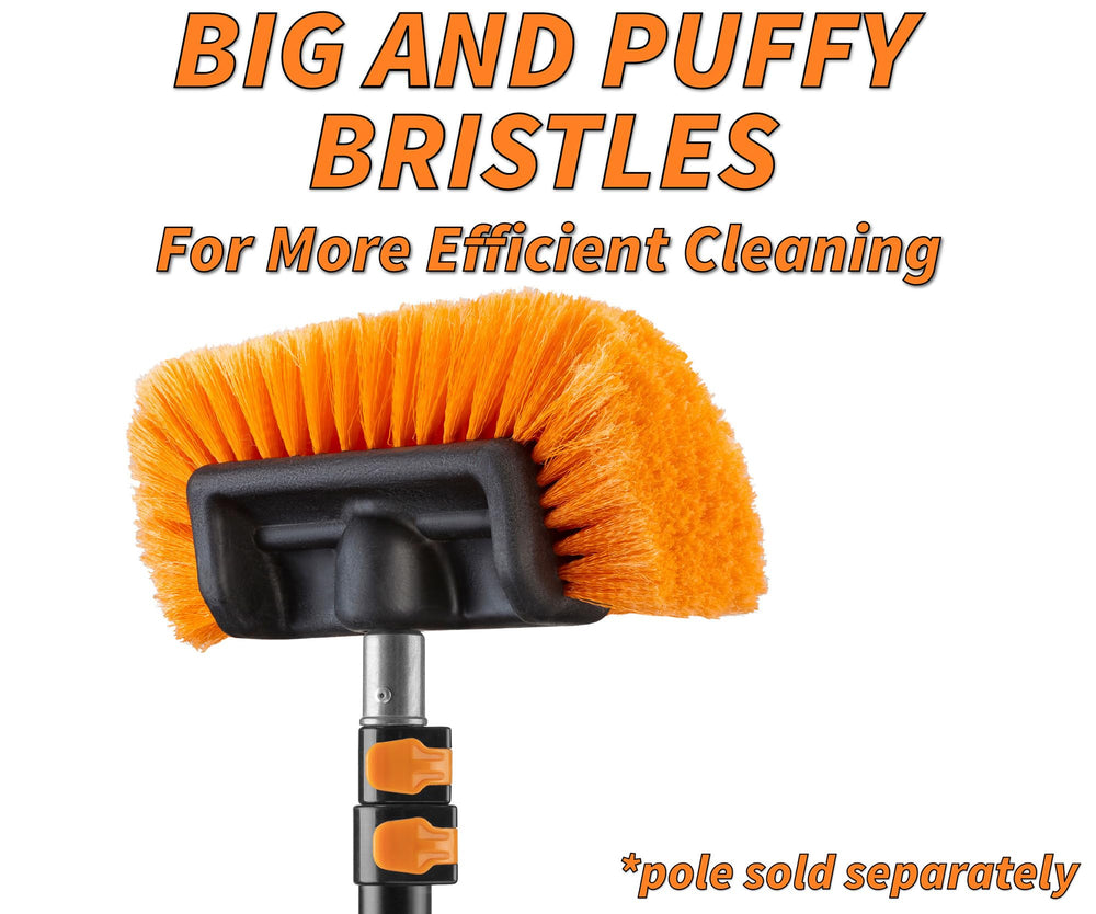 EXTEND-A-REACH 5-sided bristle angles reach corners for thorough vehicle cleaning