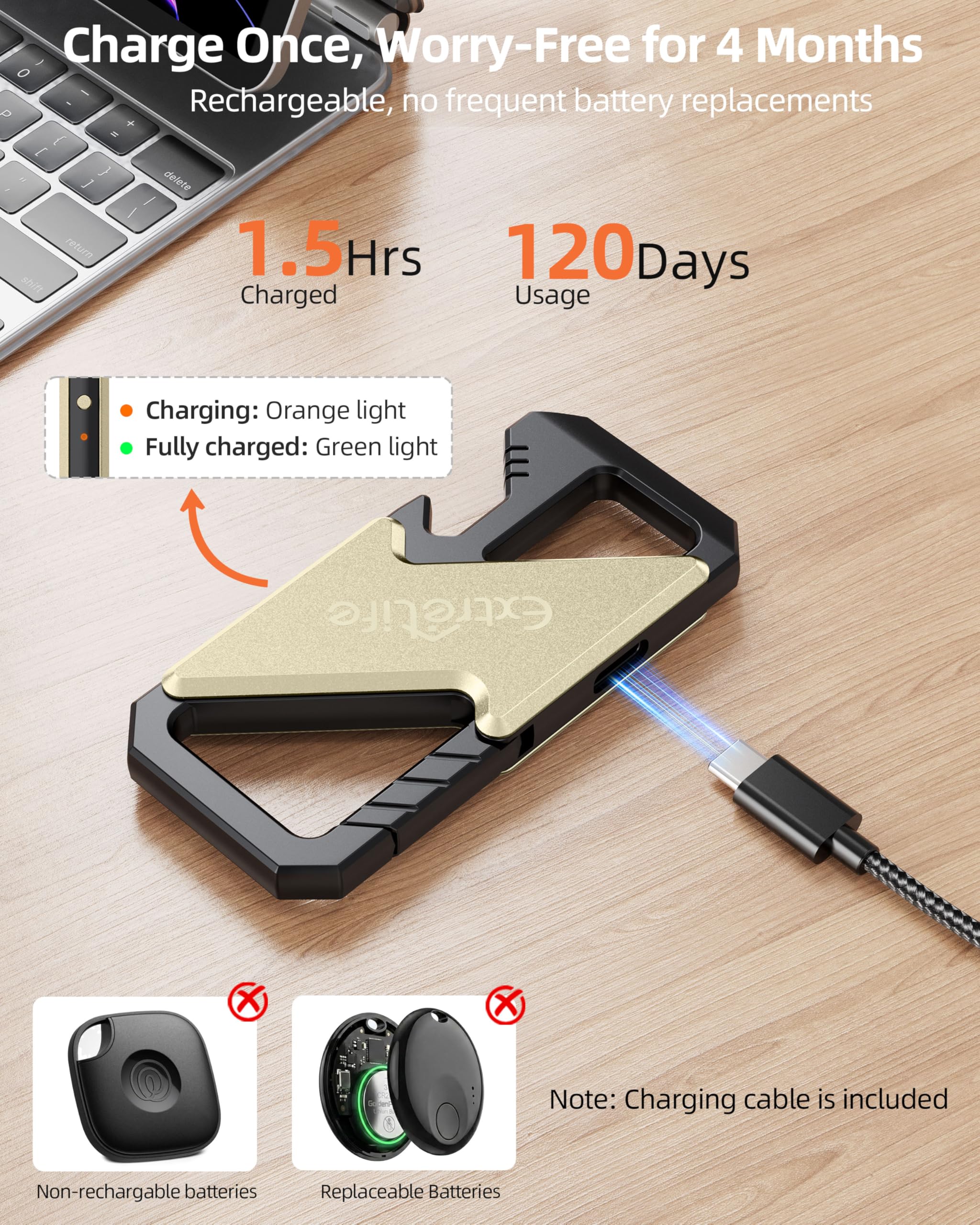ExtreLife keychain emits a loud alarm to locate items.