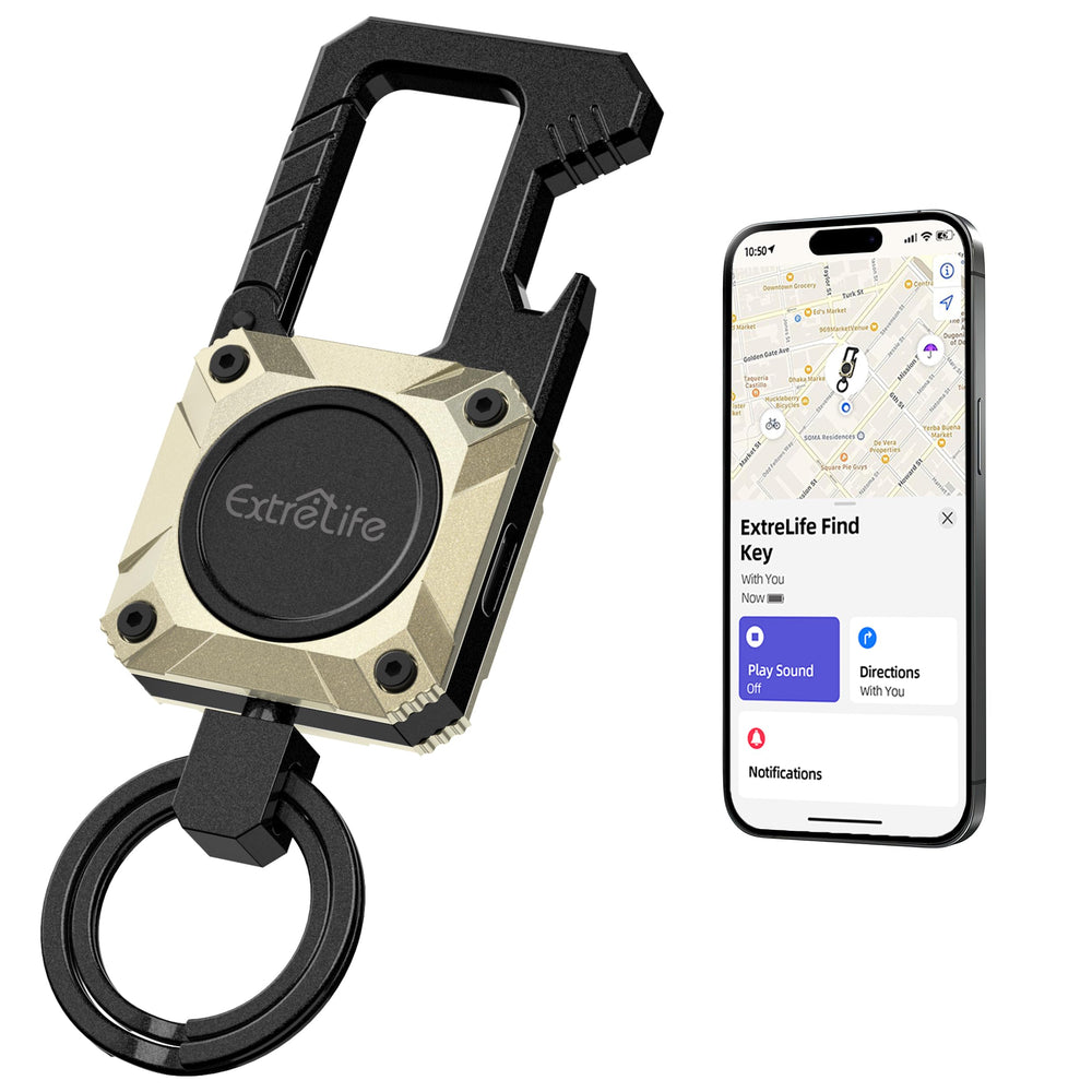 ExtreLife keychain with Apple Find My setup helps locate items quickly.